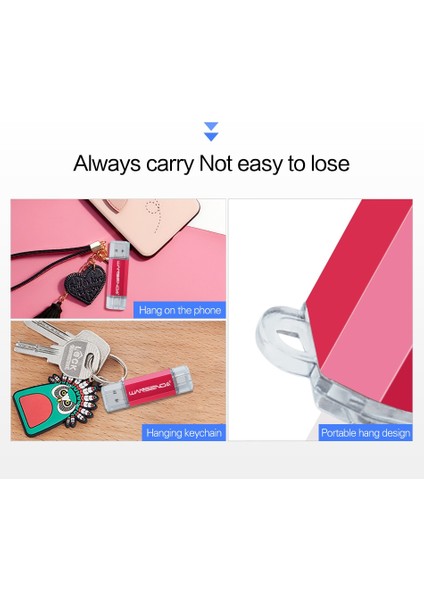 Gül Altın 32GB Wansenda Otg 3'ü 1 Arada USB Flash Sürücüler Usb3.0 Tip-C Mikro USB 512GB 256GB 128GB 64GB 32GB 16GB Pendrives Pen Drive Cle USB (Yurt Dışından)