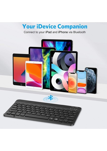 Tablet iPad Için Siyah Ingilizce Klavye Kablosuz Bluetooth Fare Klavye iPad 10.2 Pro 11 12.9 Hava 10.5 9.7 Mini iPhone Için Arkadan Aydınlatmalı Klavye (Yurt Dışından)