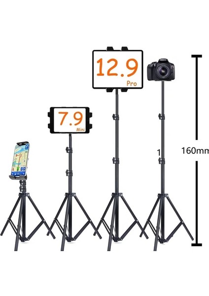 095 L16 iPad Standı Tripod Için Tablet Tutucu Standı 8 ''9.7'' 10.1'' Pro 12.9 iphone 11 12 Cep Telefonu Samsung Için Yüksekliği Ayarlanabilir (Yurt Dışından)