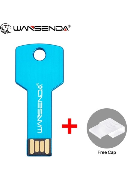 Mavi 128 GB Wansenda Anahtar USB Flash Sürücü Su Geçirmez Kalem Sürücü 128 GB 64 GB 32 GB 16 GB 8 GB Pendrive Bellek Diski 2.0 Thumbdrive (Yurt Dışından)