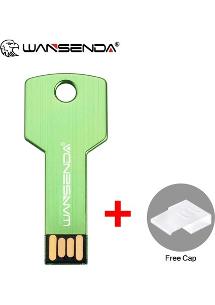 Yeşil 128 GB Wansenda Anahtar USB Flash Sürücü Su Geçirmez Kalem Sürücü 128 GB 64 GB 32 GB 16 GB 8 GB Pendrive Bellek Diski 2.0 Thumbdrive (Yurt Dışından)
