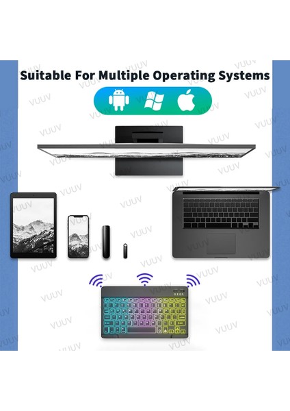 Beyaz 01 Fransız Gökkuşağı Arkadan Aydınlatmalı iPad Klavye Tablet Telefon Laptop Için Ispanyolca Rusça Portekizce Kablosuz Bluetooth Klavye Xiaomi Samsung Için (Yurt Dışından) fırsatları