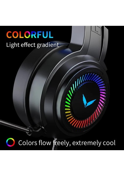 Siyah 3.5mm 3.5mm Oyun Kulaklığı Oyuncu Kulaklıkları 7.1 Çevresel Ses Stereo Kablolu Kulaklık USB Mikrofon Pc Dizüstü Ps4 Için Renkli Işık (Yurt Dışından) fiyatları