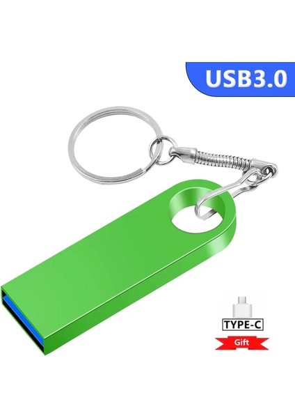 Yeşil 64GB Yüksek Hızlı Memoria Flash Sürücü 3.0 Pendrive 128GB 64GB Su Geçirmez Kalem Sürücü 16GB 8gb Flash USB 2.0 Metal Çubuk Anahtar Özel Logo (Yurt Dışından)