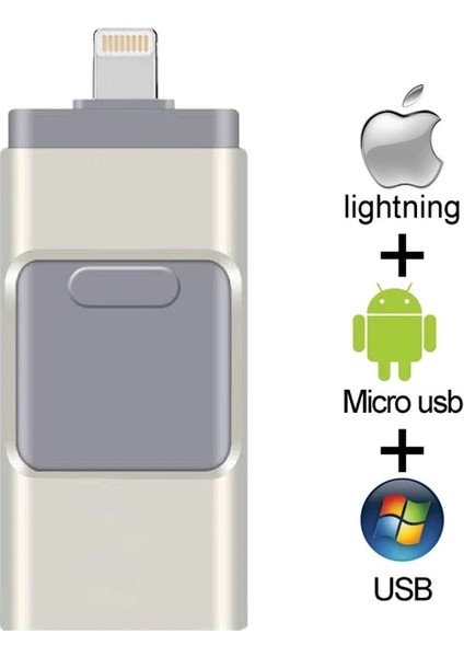 Gümüş 128GB USB Flash Sürücü Pendrive iPhone 6/6s/6plus/7/7plus/8/x Usb/otg/lightning 32G 64GB Kalem Sürücü Ios Harici Depolama Aygıtları Için (Yurt Dışından)