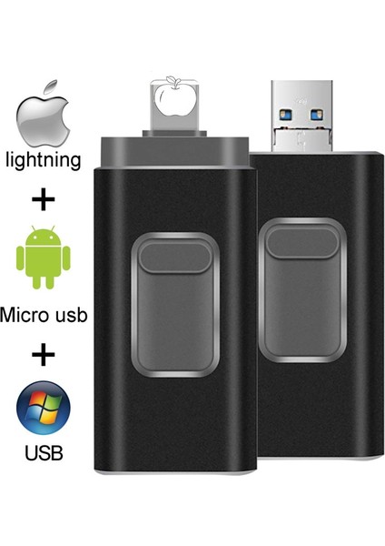 Gümüş 128GB USB Flash Sürücü Pendrive iPhone 6/6s/6plus/7/7plus/8/x Usb/otg/lightning 32G 64GB Kalem Sürücü Ios Harici Depolama Aygıtları Için (Yurt Dışından) fırsatları