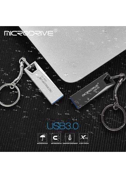 Gümüş 128GB Metal Usb3.0 Flash Sürücü 16GB 8gb Memory Stick Kalem Sürücü 32GB 64GB 128GB Su Geçirmez Yüksek Hızlı 3.0 Memoria USB Disk Pendrive (Yurt Dışından)