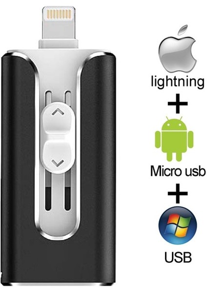 Siyah 64GB USB Flash Sürücü Pendrive iPhone 6/6s/6plus/7/7plus/8/x Usb/otg/lightning 32G 64GB Kalem Sürücü Ios Harici Depolama Aygıtları Için (Yurt Dışından)