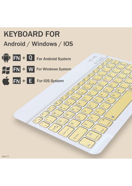 Sarı C Kablosuz Klavye ipad Tablet Için Huawei Lenovo Bluetooth Uyumlu Klavye ve Kablosuz Fare Samsung Xiaomi Android Için (Yurt Dışından)