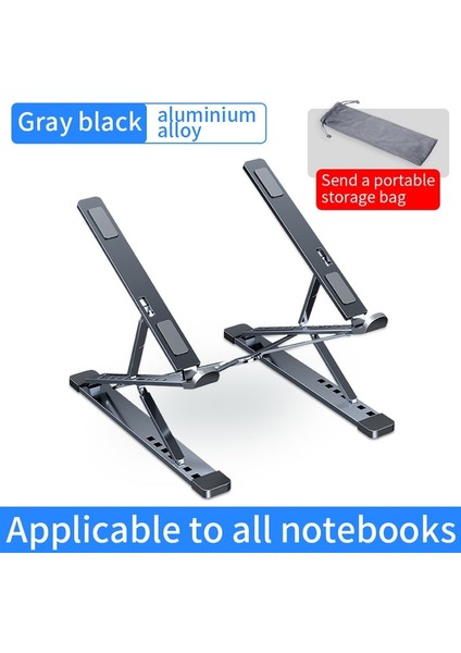 Gri Çift Katmanlı Ayarlanabilir Dizüstü Bilgisayar Standı Alüminyum Macbook Pro M1 Max Tablet Dizüstü Standı Masa Soğutma Pedi Katlanabilir Dizüstü Bilgisayar Tutucu (Yurt Dışından)