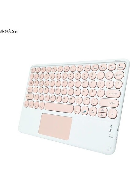 Pembe Kablosuz Bluetooth Klavye Dokunmatik Yüzeyli iPad Keybaord Için Samsung Galaxy Xiaomi Huawei iPad 5 6 9.7 10.2 10.5 7 8th Air 4 (Yurt Dışından)