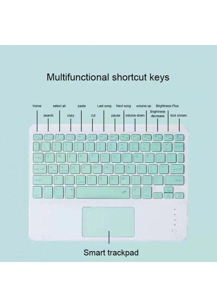 Beyaz Mor Ryra Tablet Kablosuz Klavye Ipad Bluetooth Uyumlu Renkli Klavye ve Fare IPad Samsung Xiaomi Huawei Için (Yurt Dışından)