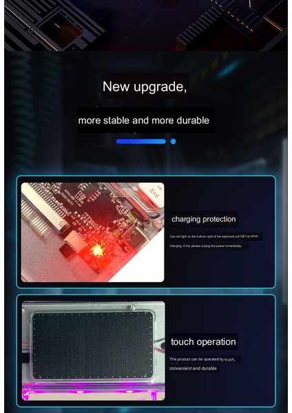 Mavi Z33 Kablosuz Bluetooth Klavye Cep Telefonları, Tabletler, iPad Dokunmatik Kontrol, Akrilik Şeffaf Kontrol Klavyesi Için Uygun (Yurt Dışından)