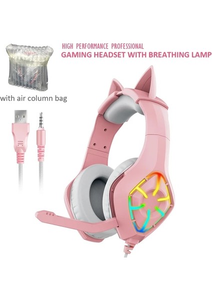 Hiçbir Kutu Oyun Kulaklığı Derin Bas Stereo Casque Kulak Üstü Kablolu Kulaklık Parlayan Kulaklık Için Mikrofon ile Ps5 / Ps4 / Xbox / Pc / Dizüstü Bilgisayar (Yurt Dışından)