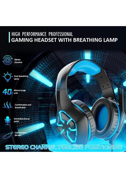 Hiçbir Kutu Oyun Kulaklığı Derin Bas Stereo Casque Kulak Üstü Kablolu Kulaklık Parlayan Kulaklık Için Mikrofon ile Ps5 / Ps4 / Xbox / Pc / Dizüstü Bilgisayar (Yurt Dışından) modelleri