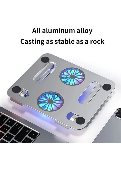P11 Gümüş Laptop Standı Macbookpro Dizüstü Standı Katlanabilir Alüminyum Alaşımlı Tablet Standı Braketi Dizüstü Bilgisayar Tutucu Soğutma Fanı Braketi Yükseltici (Yurt Dışından) fırsatları