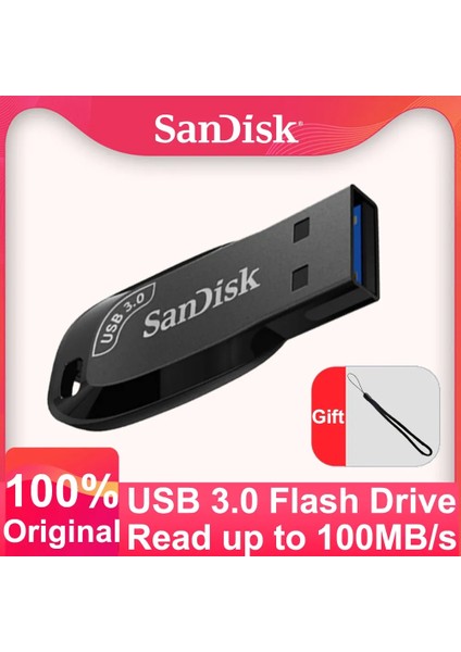 CZ410-1 Adet 64 GB Sandisk Flash Sürücü 100 Mb/s USB 3.0 32 GB 64 GB 128 GB 256 GB CZ410 Ultra Shift Siyah Memory Stick U Disk Mini Pendrive Bilgisayar Için (Yurt Dışından)