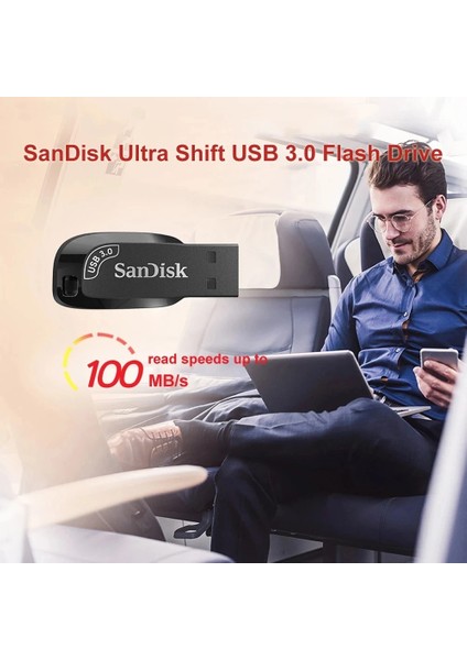 CZ410-1 Adet 64 GB Sandisk Flash Sürücü 100 Mb/s USB 3.0 32 GB 64 GB 128 GB 256 GB CZ410 Ultra Shift Siyah Memory Stick U Disk Mini Pendrive Bilgisayar Için (Yurt Dışından)