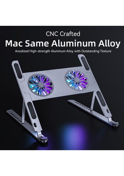 Gümüş Alüminyum Ayarlanabilir Laptop Standı Macbook Bilgisayar Pc iPad Tablet Desteği Dizüstü Standı Soğutma Fanı Pad Dizüstü Bilgisayar Tutucu Tabanı (Yurt Dışından) fırsatları