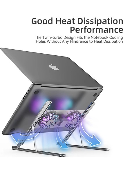Gümüş Alüminyum Ayarlanabilir Laptop Standı Macbook Bilgisayar Pc iPad Tablet Desteği Dizüstü Standı Soğutma Fanı Pad Dizüstü Bilgisayar Tutucu Tabanı (Yurt Dışından) indirimleri