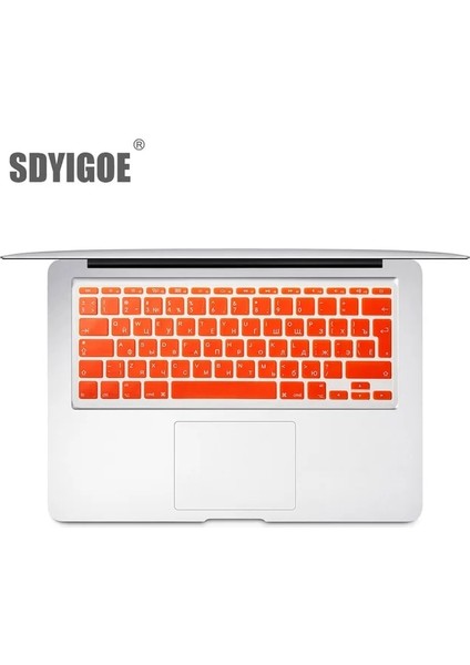 Turuncu Mac Kitap Hava 11 Inç Rus Renkli Klavye Filmi Ab Silikon Klavye Koruyucu Kapak AIR11.6 A1465 A1370 Ru (Yurt Dışından)