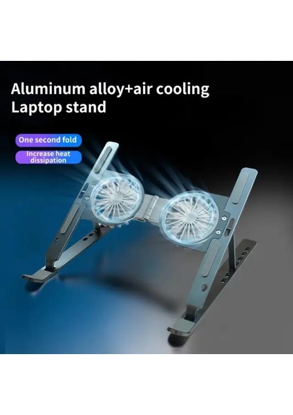 02 Femoro Dizüstü Bilgisayar Standı Alüminyum Alaşımlı Katlanır Isı Dağılımı Braketi 7 Ayarlanabilir Kaldırma Taşınabilir Bilgisayar Braketi (Yurt Dışından)