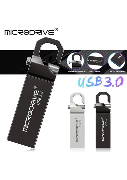 Siyah 256GB Pendrive 3.0 USB Flash Sürücü 64GB 32GB 16GB Memory Stick Metal Su Geçirmez Anahtar Toka 64GB 128GB 256GB Yüksek Hızlı U Disk (Yurt Dışından)