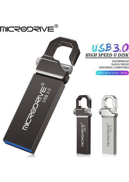 Siyah 256GB Pendrive 3.0 USB Flash Sürücü 64GB 32GB 16GB Memory Stick Metal Su Geçirmez Anahtar Toka 64GB 128GB 256GB Yüksek Hızlı U Disk (Yurt Dışından)