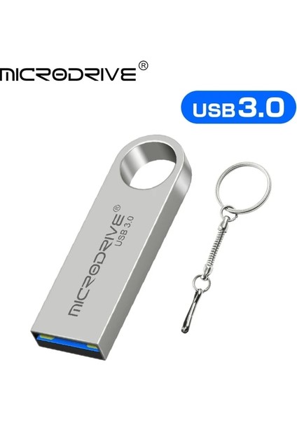Gümüş 128 GB USB 3.0 Flash Sürücü Metal Mini Pendrive 32 GB 64 GB 128 GB USB Sopa Cle USB Kalem Sürücü Anahtarlık USB Flash (Yurt Dışından)