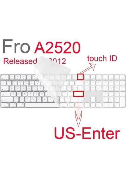 US-A2520 Kimliği ile Silikon Klavye Koruyucu Kapak Apple Magic Keyboard Için Kablosuz Klavye 1843 A1644 A2520 A1314 A2449 Masaüstü Bilgisayar Aksesuarı (Yurt Dışından)
