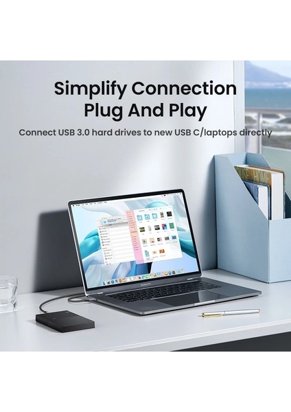 Pvc USB A 0.5 M Ugreen USB C - Mikro B 3.0 Kablo 5 Gbps 3A Hızlı Veri Senkronizasyon Kablosu Macbook Sabit Disk Disk HDD SSD Durumda USB Tip C Mikro B Kablo (Yurt Dışından)