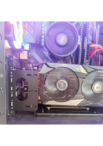 Yalnızca Siyah Braket 10CM Yeni Yükseltici Beyazsiyah Pcı-E X16 Atx Grafik Kartı Dikey Braket Gpu Tutucu+Gen4 Pcıe 4.0/3.0 16X Yükseltici Uzatma Kablosu 10~50CM (Yurt Dışından) indirimleri