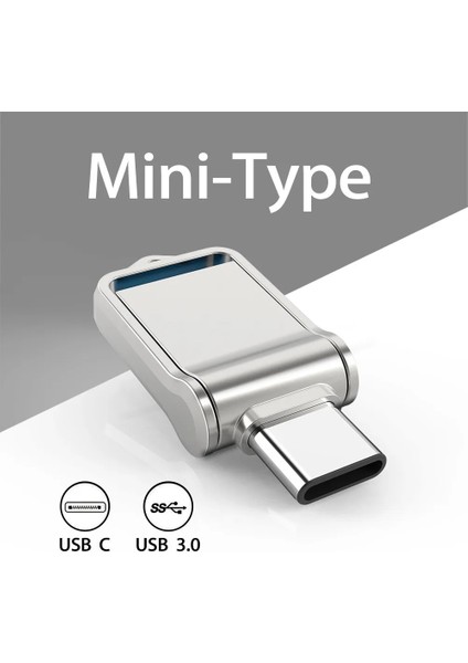 Gümüş 64 GB USB Flash Sürücü 512G 1 Tb 2 Tb Otg Tip C USB 3.0 Sopa Kalem Sürücü Smartphone MacBook Tablet Samsung Için Mini Harici Memory Stick (Yurt Dışından)