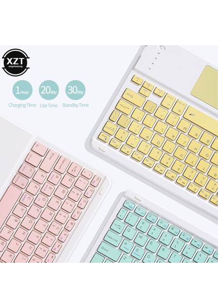 Sarı Mini Kablosuz Klavye Bluetooth Klavye ve Fare Keycaps Rusça Bluetooth Klavye ipad Tablet Telefon Dizüstü Bilgisayar Için Şarj Edilebilir (Yurt Dışından)
