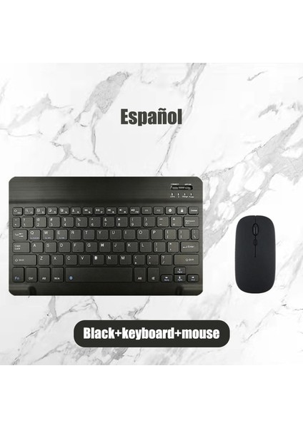 10 Ispanyolca Set Bk Rusça Kablosuz Bluetooth Klavye Tablet ipad Mini Klavye ve Fare Için Portekizce/ispanyolca Klavye Kiti ipad Pro Air 4 (Yurt Dışından)