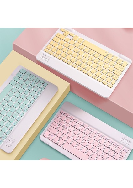10 Ispanyolca Set Bk Rusça Kablosuz Bluetooth Klavye Tablet ipad Mini Klavye ve Fare Için Portekizce/ispanyolca Klavye Kiti ipad Pro Air 4 (Yurt Dışından)