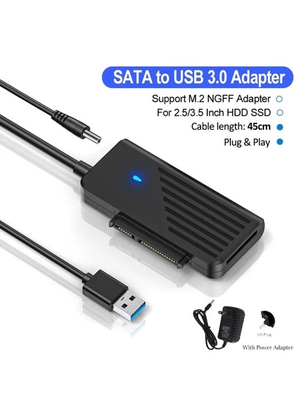 45 cm M.2 Sata Abd Electop USB Sata Adaptör Kablosu USB 3.0 2.0 M.2 Ngff Sata Dönüştürücü Için 2.5/3.5 Inç SSD HDD Sabit Disk Harici Adaptör (Yurt Dışından)