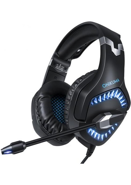 Siyah Mavi Onıkuma K1 Kamuflaj Auriculares Oyun Kulaklıkları Kablolu Fon De Ouvid Mikrofonlu Kulaklıklar Cep Telefonu Ps4 Dizüstü Pc (Yurt Dışından)