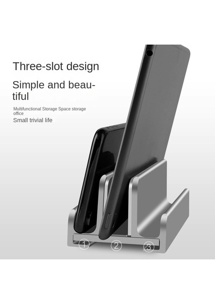 Gümüş 01 Dikey Dizüstü Bilgisayar Sehpası Ayarlanabilir Dock Standı Tutuculu Alüminyum Üçlü Masaüstü 17 Inçe Kadar Tüm Macbook/surface/samsung'a Uygun (Yurt Dışından)