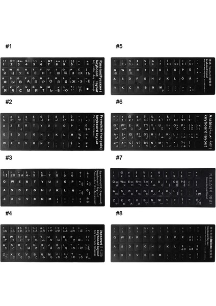 Japonca Klavye Etiketi Rusça/fransızca/ispanyolca/japonca/almanca/arapça/kore/italyanca Çıkartmalar Bilgisayar Tuş Takımı Için Dayanıklı (Yurt Dışından)