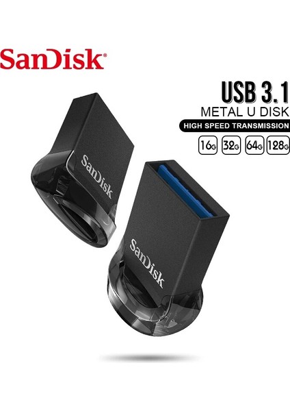 32GB Sandisk USB 3.1 Flash Sürücü Ultra Fit 32GB Pendrive 64GB Flash Memory Stick 128GB 256GB 130MB/S 16GB Mini U Disk Pc/notebook Için (Yurt Dışından)