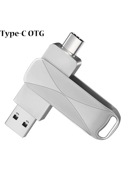 Gümüş 128 GB Taşınabilir Tip-C 128G Anahtar Yüksek Hızlı USB Flash Sürücü Otg Kalem Sürücü 64G USB Sopa Pendrive Flash Disk Android Pc/araba/tv Için Usb-C (Yurt Dışından)