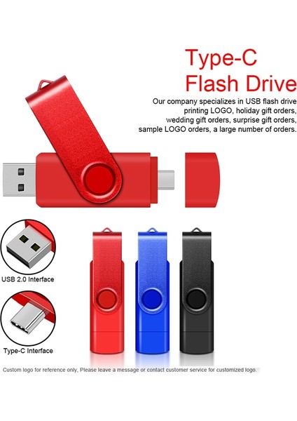 Gümüş 128 GB Taşınabilir Tip-C 128G Anahtar Yüksek Hızlı USB Flash Sürücü Otg Kalem Sürücü 64G USB Sopa Pendrive Flash Disk Android Pc/araba/tv Için Usb-C (Yurt Dışından)