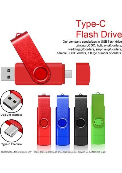 Gümüş 128 GB Taşınabilir Tip-C 128G Anahtar Yüksek Hızlı USB Flash Sürücü Otg Kalem Sürücü 64G USB Sopa Pendrive Flash Disk Android Pc/araba/tv Için Usb-C (Yurt Dışından)