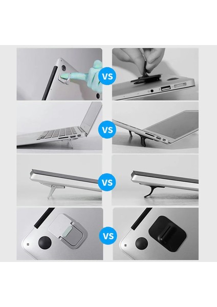 Gümüş 2 Adet Laptop Standı Bilgisayar Klavye Tutucu Mini Taşınabilir Bacaklar Dizüstü Bilgisayar Standları Macbook Huawei Xiaomi Dizüstü Için Alüminyum Destek (Yurt Dışından)