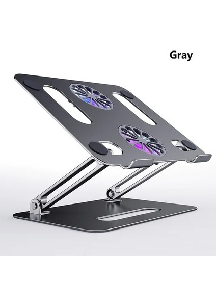 P43F Gri Yeni Taşınabilir Dizüstü Tutucu Destek Tabanı Dizüstü Macbook Pro Lapdesk Bilgisayar Dizüstü Standı Fan Soğutma Braketi Yükseltici (Yurt Dışından)