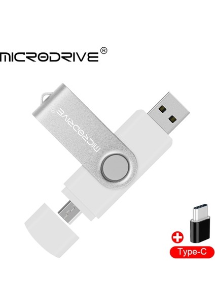 Beyaz 64 GB Yüksek Hızlı Akıllı Otg Mikro USB Flash Sürücü 128 GB 64 GB Memoria USB Flash Sürücü 32 GB 2.0 Kalem Sürücü Cle USB Tipi C Adaptörü (Yurt Dışından)