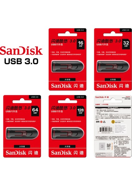 64GB 100% Orijinal Sandisk CZ600 USB 3.0 Kalem Sürücüler 128GB 256GB USB Flash Sürücü Yüksek Hızlı 64GB Memory Stick 16GB 32GB U Disk (Yurt Dışından)