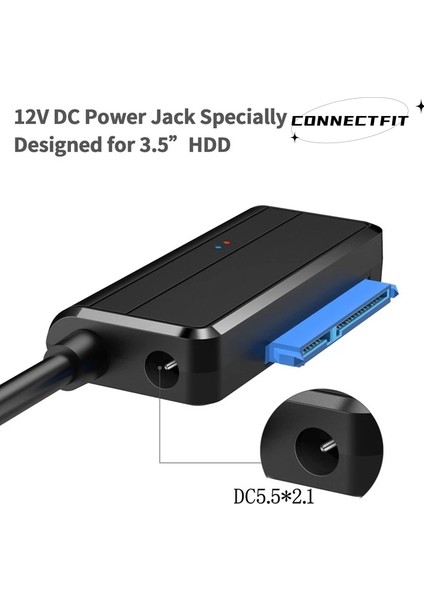 Ab Tak ile 45 cm USB Sata 3 Kablo Sata USB 3.0 Adaptörüne 5 Gbps Desteği 2.5/3.5ın Harici SSD HDD Adaptörü Sabit Sürücü 3.5 Sata 3 Usb'ye Adapt Pc (Yurt Dışından)