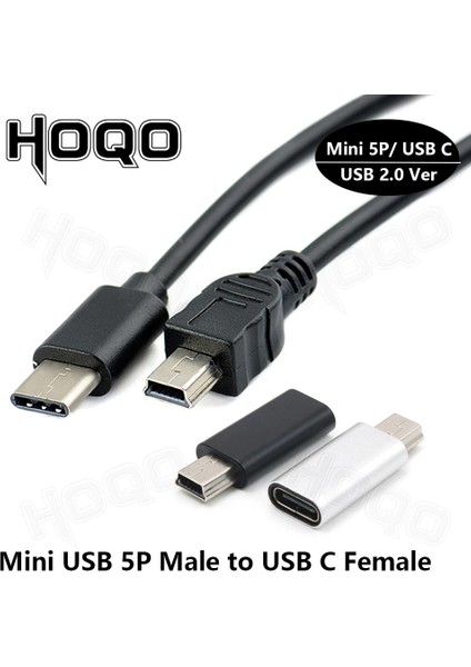 Mini M2CF-1FT-COILED USB C - Mini USB 2.0 Adaptör Tip C Dişi - Mini USB Erkek Gopro Mp3 Çalarlar Için Konektörü Dönüştürme Araç Kamerası Dijital Kamera Gps (Yurt Dışından)